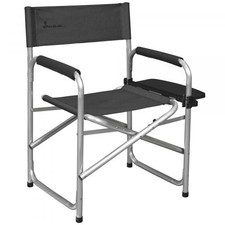 Isabella Directors Chair With Side Table (Dark Grey)