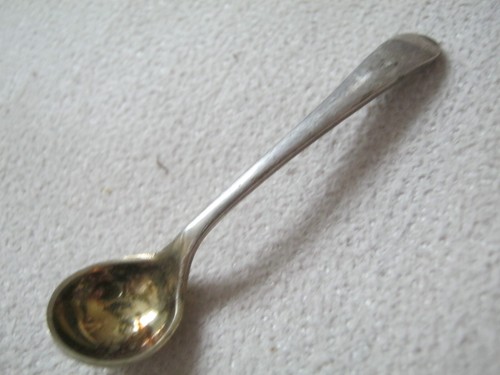 Antique silver salt spoon - silver,