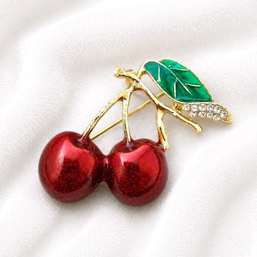 Cherry brooch vintage inspired - cherry,