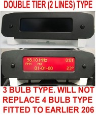 2001 2008 Peugeot 206 RD3 Clock Radio Display LCD Screen THREE line 96613334XT