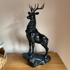 Resin Stag on Plinth 41cm Tall