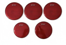 5 X DRUM HEADS RED HYD 10  12 13 14 & 16 Tom Tom HEADS 2 Ply 5 Head Set  Bonham 