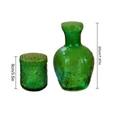 Vintage Bedside Carafe And Glass Set Large Capacity For Bedroom Nightstand