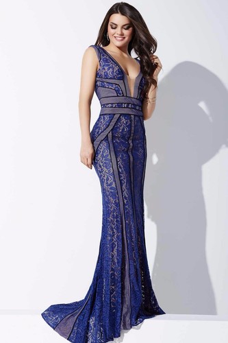 700 nwt navy blue nude - $700, jovani