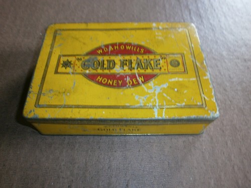 Vintage cigarette metal tin - cigarette,