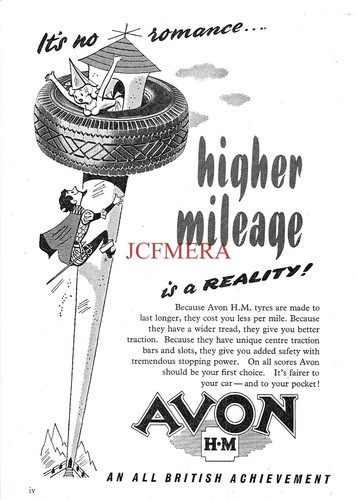 Avon motor vehicle tyre - 'h.m.',