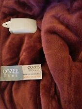 Cozee Home Velvetsoft & Sherpa Heated Wrap with 9 Heat Settings-Shiraz Wine