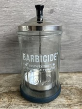 Vintage Barbicide Disinfectant Barbers Shop Comb & Scissors Jar 8 INCH