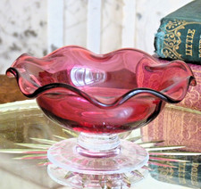Cranberry Glass Bowl bon bon
