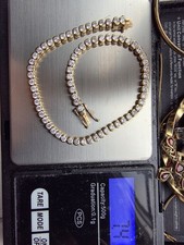 9ct Gold Cz Tennis Bracelet 7.4 Grams