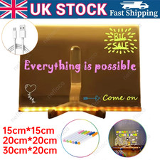 LED Note Board with Colors, Acrylic Dry Erase Board w/ 7Pens for Home Office DIY