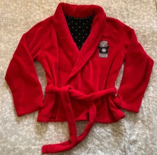 New Womens M&S Red Fleece From Me To You Dressing Gown, Size 12 UK