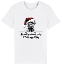 BULLMASTIFF Christmas Dog T-Shirt Adults Kids Woof Wishes Tail Wags Xmas Dogs