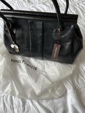 Vanda Francis large Black leather classic shoulder/tote bag with Inner Pockets