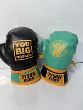 Pair Tyson Fury You Big Dosser Gypsy King Boxing Gloves Gold Star Official Merch
