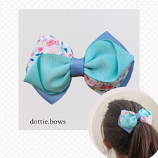 Pastel Floral Hair Bow Clip