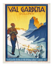 Vintage ski resort poster wall - ski,