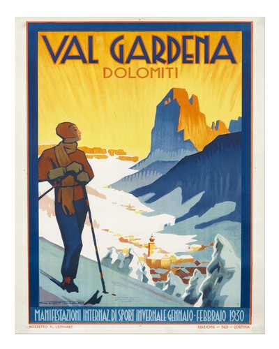 Vintage ski resort poster wall - vintage,