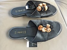 Black flat slip on leather