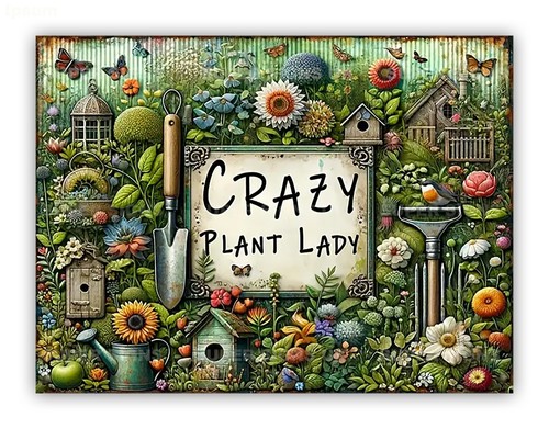 Crazy plant lady metal - plant, "