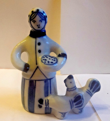 Gzhel blue white lady - blue,