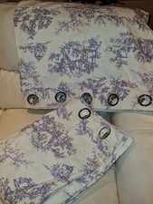 Toile De Jouy curtains/fabric Fully lined very heavy  made in error
