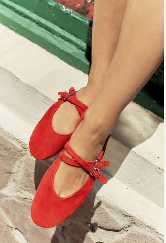 Zara red suede leather - red,