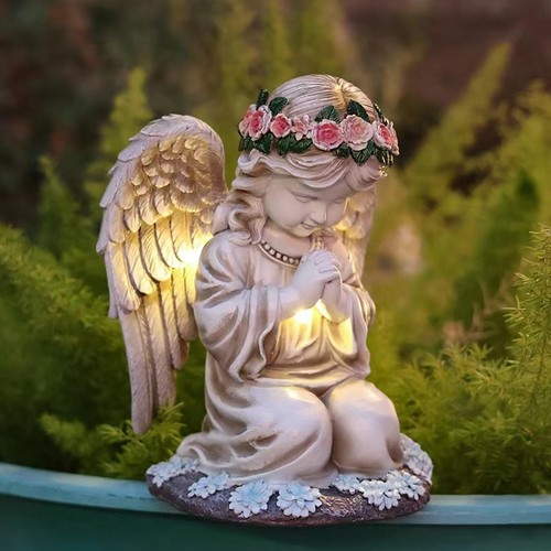 Praying angel figurine solar - -,