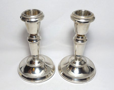 VINTAGE STERLING SILVER PAIR OF CANDLESTICKS, 11cm, HALLMARKED BIRMINGHAM 1984