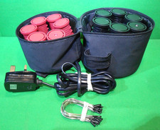 Nicky Clarke NHS005 12 Heated Hair Travel Rollers Curlers In Case With Clips