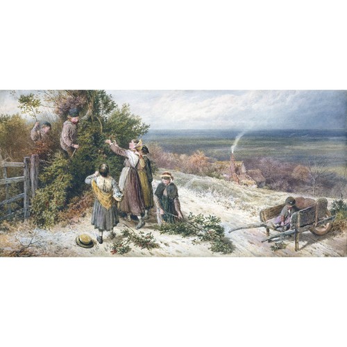 Children gathering holly - children,