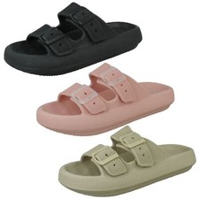 Ladies F0R0397 Double Buckle Wide Fit Summer Sandals By Spot On Price £19.99