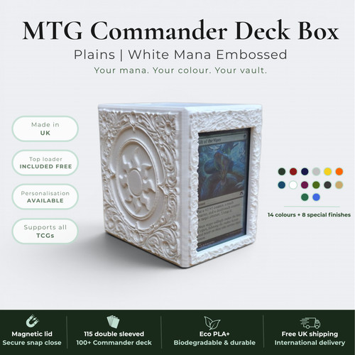Mtg commander deck box white - box,