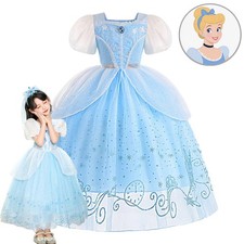 Girls Princess Cinderella Costume Tutu Dress Kids Fancy DressUp Party OutfitGift
