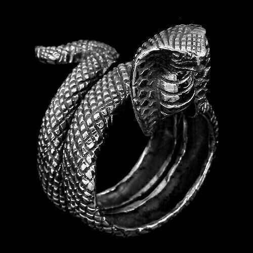 Silver ring cobra snake design - cobra,