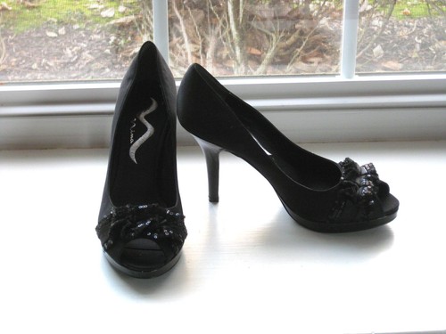 Nina black open - black, toe