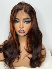 GLUELESS SKUNK STRIPE STRAIGHT LACE FRONTAL WIG 100% HUMAN HAIR