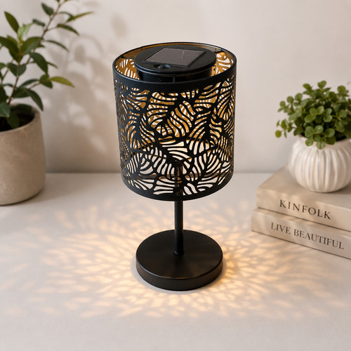Black tropical leaf solar - black,