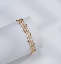 Solid 18ct Gold Bracelet Trendy for Women Girld Gifts Birthday Christmas Present