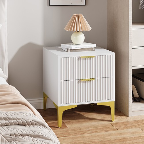 White bedside tables with - white,