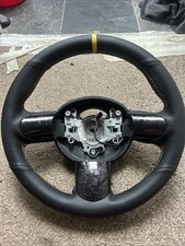 MINI R53 3 SPOKE STEERING WHEEL FORGED CARBON WRAPPED TRIMS