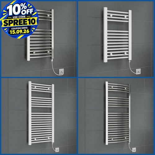 Chrome white heated towel - chrome,
