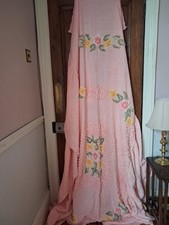 Vintage Baby Pink Candlewick Single Bedspread 