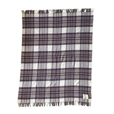 Plaid/Tartan Wool Blend Purple