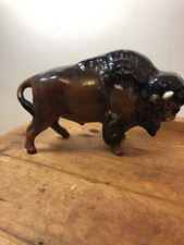 Vintage Pottery Bison Buffalo Beswick Melbaware Slyvac Number Stamp 4732