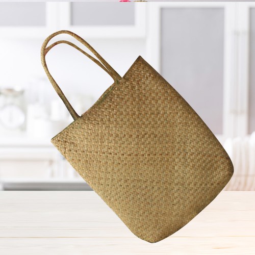 Wicker beach bag - wicker, large
