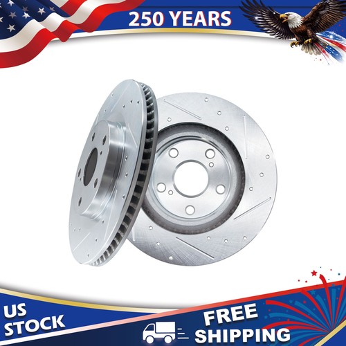 Front dirlled brake rotors - front,