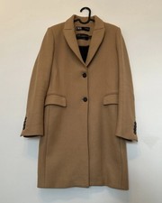 Zara Coat Manteco Camel Wool Blend Jacket Coat XS Xtra Small 6 8