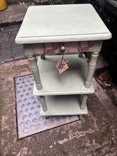 Chalk Painted Shabby Chic Green Side/Hall/Phone Table+Drawer Upcycle Project 