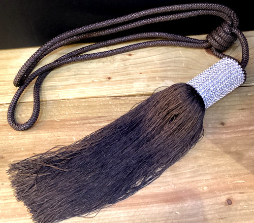 Pair large diamante - diamante, tassel
